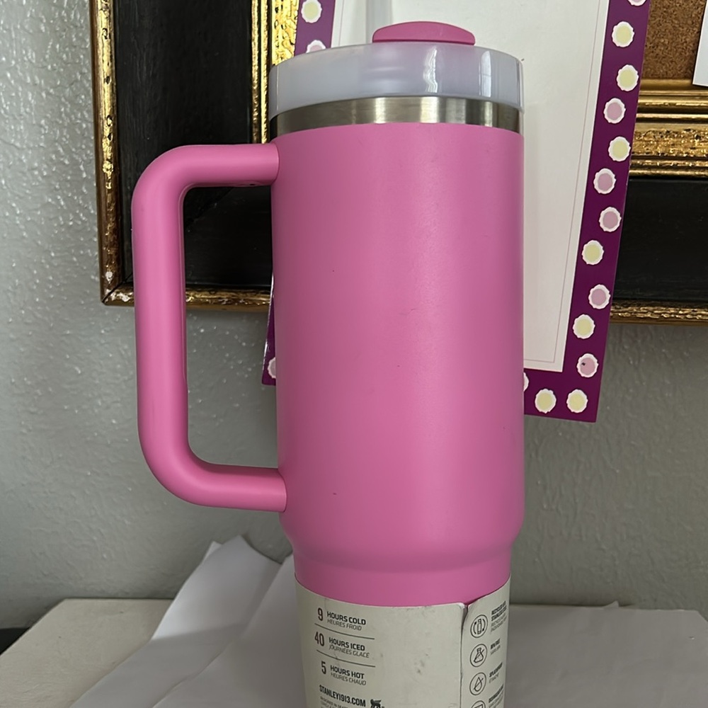 Stanley Pink Tumbler never used- has a small dent- couple of nicks c pics - Picture 4 of 7